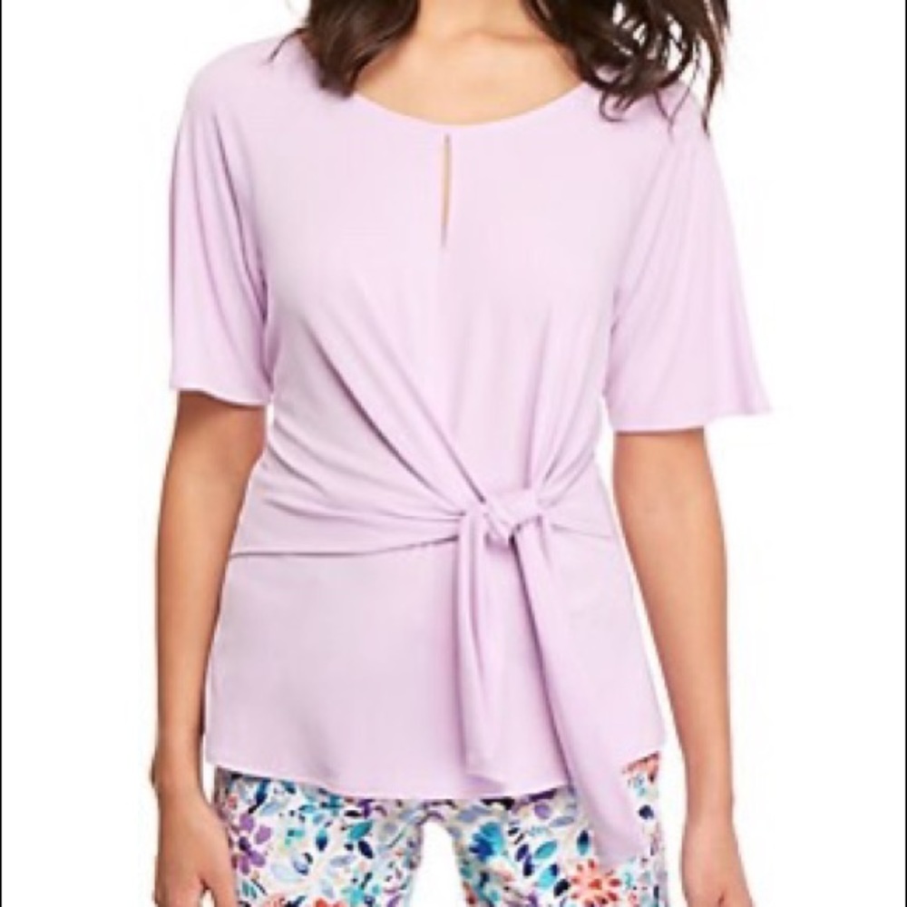 The Limited • Keyhole Tie Waist Light Purple Top